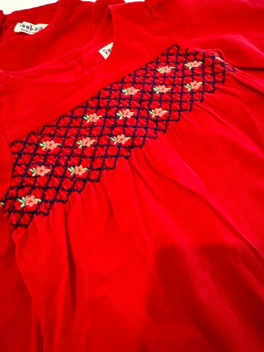 Beebay Toddler/Infant or Doll Vintage Red Smocked Dress Set,New,Not sold sep. - Picture 3 of 7